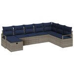 vidaXL Ensemble de Canapés avec coussin 8 Pièces Gris polyrotin