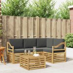 vidaXL Ensemble de canapés d'extérieur 5 Pièces Blanc et anthracite