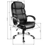 Fauteuil chaise siège de direction avec accoudoir max 120 kg noir 0508073