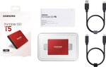 Disque dur externe Samsung SSD portable T5 1To (1000Go) (MU-PA1T0R/EU) USB 3.0 - 2,5" (Rouge)
