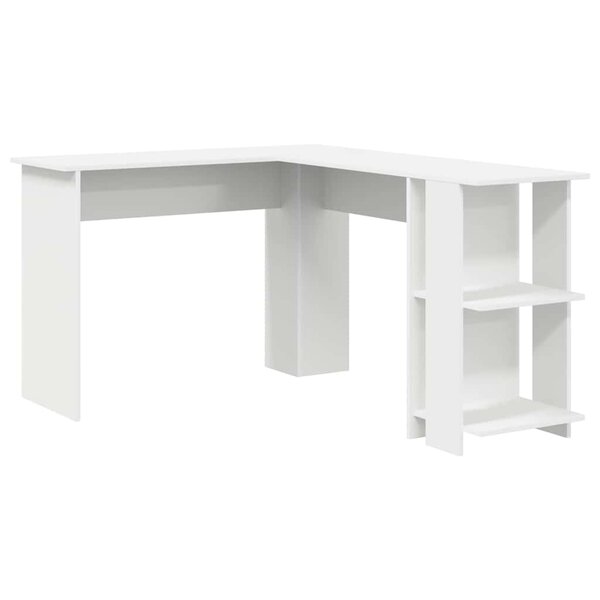 vidaXL Bureau d'Angle avec Rangement Blanc 140 x 113.5 x 75 cm
