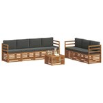 vidaXL Ensembles de canapés avec coussin 8 Pièces Naturel et Anthracite