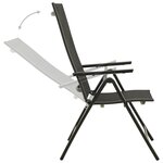 vidaXL Chaises pliables de jardin 2 Pièces Textilène et aluminium Noir