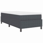 vidaXL Lit à ressorts avec matelas gris foncé - 100 x 200 cm  tissu cordon