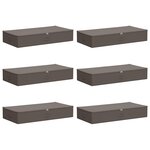 vidaXL Boîte de rangement 6 Pièces Gris 90 x 48 x 15 cm Tissu intissé