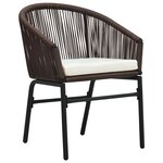 vidaXL Ensemble de salle à manger pour jardin 7 Pièces Marron Poly rotin