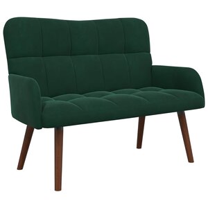 vidaXL Sofa 2 places Vert foncé 115 x 61 x 87 cm Velours