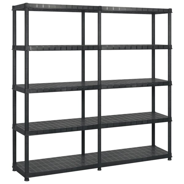 vidaXL Étagère de rangement à 5 niveaux Noir 183x45 7x185 cm Plastique