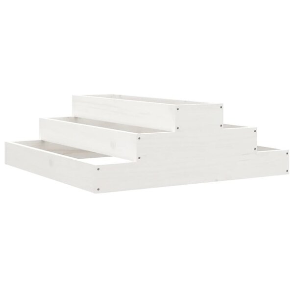 vidaXL Jardinière Blanc 80x80x27 cm Bois massif de pin