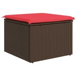 vidaXL Tabouret de jardin avec coussin Marron 55x55x37 cm Résine tressée