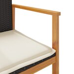 vidaXL Chaises de jardin coussins lot de 2 noir résine tressée et bois