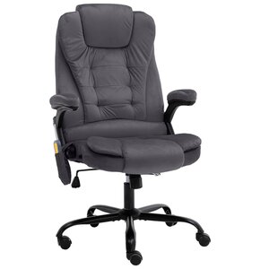 vidaXL Chaise de bureau de massage Gris foncé Velours