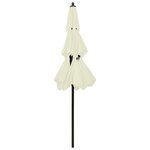 vidaXL Parasol de jardin à 3 niveaux avec mât en aluminium sable 2 5 m