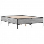 vidaXL Cadre de lit sonoma gris 120x190 cm bois d'ingénierie et métal