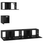 vidaXL Ensemble meuble TV 4 Pièces Chêne noir 80 x 30 x 30 cm