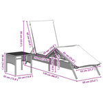 vidaXL Chaises longues lot de 2 avec table gris résine tressée