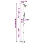 vidaXL Douche solaire extérieure Noir 217 cm PVC  aluminium