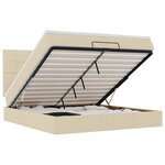 VidaXL Cadre de lit ottoman avec matelas crème 200x200cm tissu
