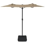vidaXL Parasol de jardin à double tête avec LED taupe 316x145 cm