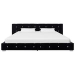 vidaXL Lit avec matelas à mémoire de forme Noir Velours 180 x 200 cm