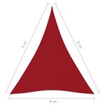 vidaXL Voile de parasol Tissu Oxford triangulaire 4x5x5 m Rouge