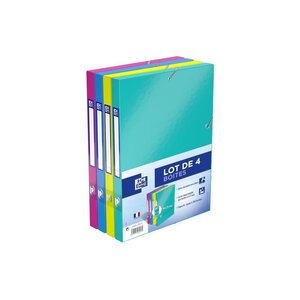 OXFORD Lot de 4 Boîtes de classement Color Life - Dos 25 mm - A4