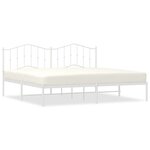 vidaXL Cadre de lit métal sans matelas et tête de lit blanc 200x200 cm