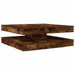 vidaXL Table basse rotative à 360 degrés chêne fumé 90x90x34 5 cm