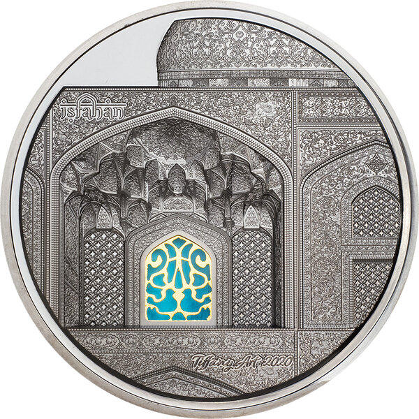 Monnaie TIFFANY ART Isfahan 5 Oz Argent 25$ Palau 2020