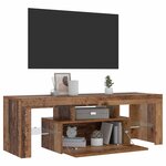 vidaXL Meuble TV avec lumières LED vieux bois bois d'ingénierie
