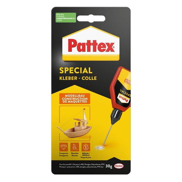 Flacon 30g Colle spéciale Maquette en plastique avec micro-doseur PATTEX