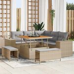 vidaXL Ensemble de canapé de jardin 8 Pièces Beige  Gris clair