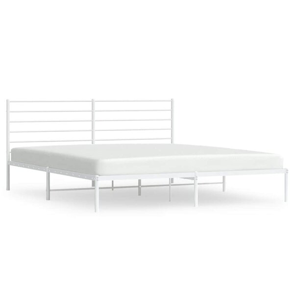 vidaXL Cadre de lit métal sans matelas et tête de lit blanc 193x203 cm