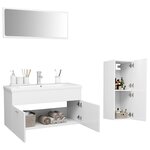 vidaXL Ensemble de meubles de salle de bain Blanc Bois d'ingénierie