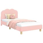 vidaXL Cadre de lit pour enfants avec tête de lit Rose 90 x 200 cm