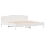 vidaXL Lit bibliothèque sans matelas blanc 200x200 cm bois pin massif