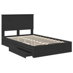 vidaXL Lit de Rangement Noir 135 x 190 cm Bois d'ingénierie