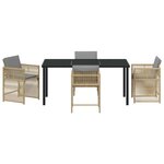 vidaXL Ensemble de salle à manger pour jardin 5 Pièces Beige polyrotin