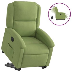 vidaXL Fauteuil inclinable électrique vert clair velours