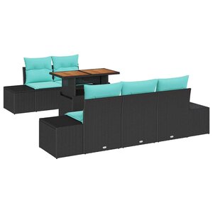 vidaXL Ensemble de canapé de jardin 6 Pièces Noir Poly rotin