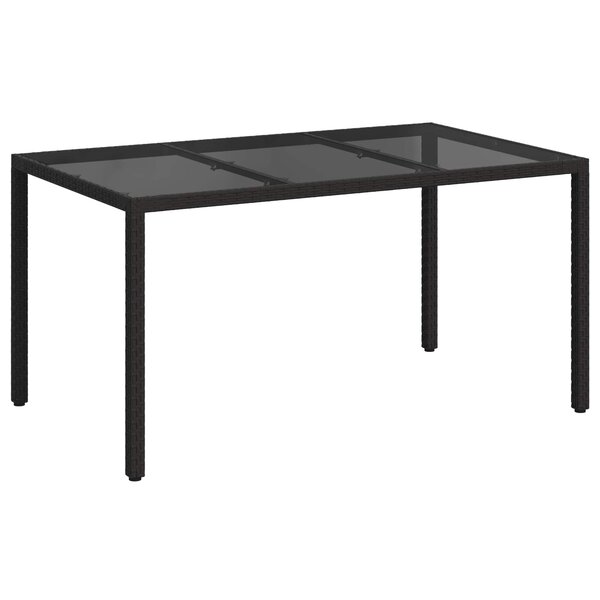 vidaXL Table de Jardin Noir 150 x 90 x 75 cm polyrotin