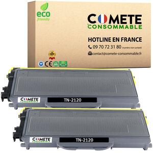 TN2120 - 2 toners compatibles avec Brother TN2120 - COMETE