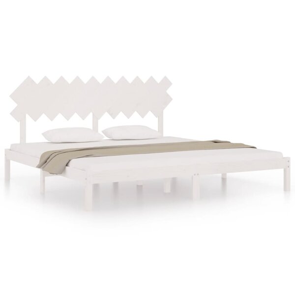 vidaXL Cadre de lit sans matelas blanc 200x200 cm bois massif