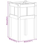 vidaXL Cache-pot de jardin Nature 40 x 40 x 70 cm Bois de pin massif