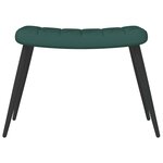 vidaXL Chaise de relaxation avec tabouret Vert foncé Velours