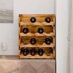 vidaXL Casiers à bouteilles 4Pièces de 16 bouteilles bois d'acajou massif