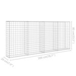 vidaXL Mur à gabion avec couvercles Acier galvanisé 200 x 20 x 85 cm