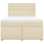 vidaXL Sommier à lattes de lit avec matelas Crème 160x200 cm Tissu