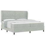 vidaXL Lit à ressorts avec matelas Gris clair 200 x 200 cm Polyester