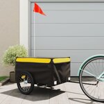 vidaXL Remorque de vélo noir et jaune 45 kg fer